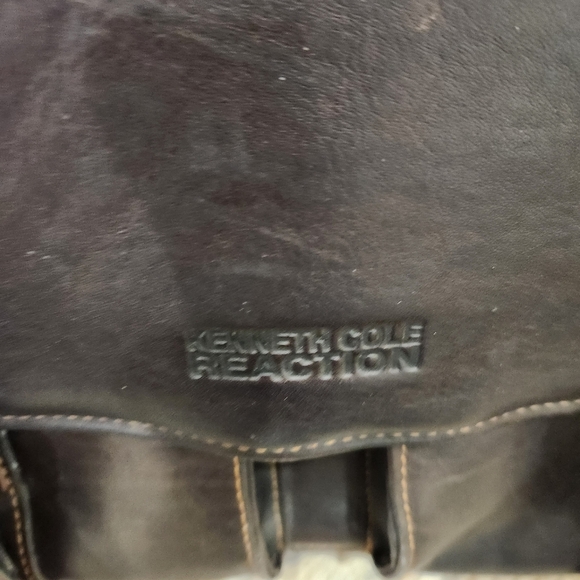 KENNETH COLE Leather Messenger Briefcase,Dark Brown Men's OS - Picture 5 of 13